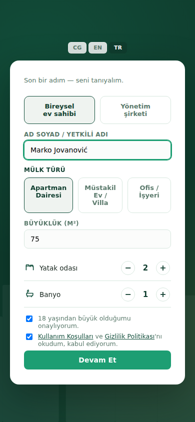 Mülk ekleme ekranı